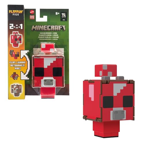 Minecraft Vanilla Actionfigur Flippin, 9,5 cm, Champivaca + Kuh, für Kinder ab 6 Jahren von Minecraft