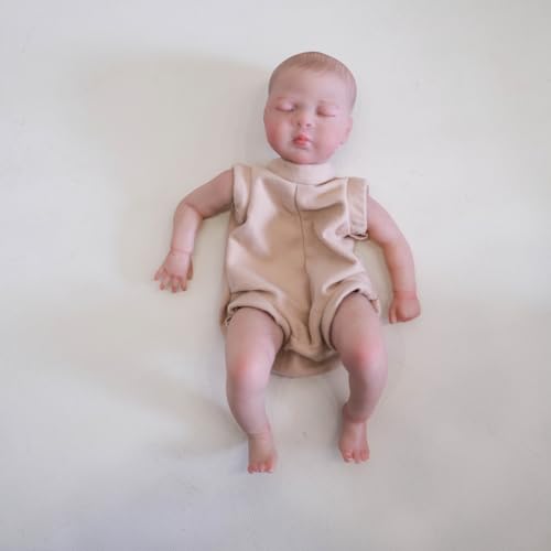MineeQu 10 Zoll Miniature Gemaltes Haar Lebensechte unfertige Reborn Schlafpuppe Bausätze Bereits bemalte Puppe Bausatz Realistischee Neugeborenen Puppe Teile Reborn Dolls von MineeQu