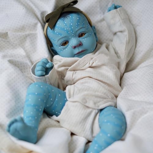 MineeQu 19 Zoll Fantasy Reborn Avatar Baby Puppe Handbemaltes Blaues Gesicht Mystische Lebensechte Neugeborene Sammlungsfigur Texturdesign MineeQu 19 Zoll Fantasy Reborn Avatar Baby Puppe Handbemaltes Blaues Gesicht Mystische Lebensechte Neugeborene Sammlungsfigur Texturdesign von MineeQu
