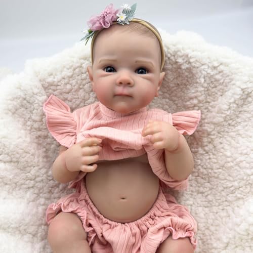 MineeQu 19 Zoll Realistische Baby Puppe So Truly Reborn Vollkörper Vinyl Handbemaltes Haar Lebensechte Neugeborene Mädchen Puppe MineeQu 19 Zoll Realistische Baby Puppe So Truly Reborn Vollkörper Vinyl Handbemaltes Haar Lebensechte Neugeborene Mädchen Puppe von MineeQu