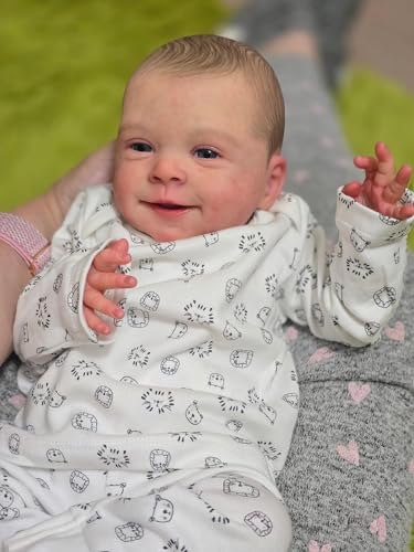MineeQu 19 Zoll Realistische Baby Puppe mit Gewichtetem Stoffkörper Lebensechte Reborn Handbemaltes Haar Lachendes Mädchen Geschenksatz für Kinder ab 3+ MineeQu 19 Zoll Realistische Baby Puppe mit Gewichtetem Stoffkörper Lebensechte Reborn Handbemaltes Haar Lachendes Mädchen Geschenksatz für Kinder ab 3+ von MineeQu
