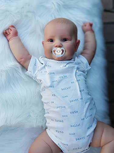 MineeQu 20 Zoll 50CM Echte Babygröße Süßes Lächeln Kuschelige Baby Reborn Puppen Geschenkset mit Sanfte Berührung Gewichteter Stoffkörper Realistisch Neugeborene Baby Dolls Kunstpuppe zum Sammeln MineeQu 20 Zoll 50CM Echte Babygröße Süßes Lächeln Kuschelige Baby Reborn Puppen Geschenkset mit Sanfte Berührung Gewichteter Stoffkörper Realistisch Neugeborene Baby Dolls Kunstpuppe zum Sammeln von MineeQu