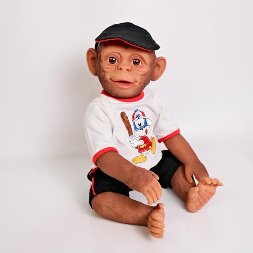 MineeQu 20 Zoll Realistische Baby Puppe Lebensechte Reborn Affenpuppe Vollkörper Vinyl Neugeborenes Affenjunge mit Handbemaltem Haar & spielerischem Baseball-Outfit inkl. Saugling MineeQu 20 Zoll Realistische Baby Puppe Lebensechte Reborn Affenpuppe Vollkörper Vinyl Neugeborenes Affenjunge mit Handbemaltem Haar & spielerischem Baseball-Outfit inkl. Saugling von MineeQu