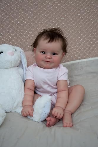 MineeQu 20 Zoll Rooted Hair Smile Lebensechte Wiedergeborene Babypuppe Gefertigt aus Ganzkörper-Silikon-Vinyl Anatomisch Korrekte Realistische Neugeborene Mädchenpuppen Badespielzeug für Mädchen MineeQu 20 Zoll Rooted Hair Smile Lebensechte Wiedergeborene Babypuppe Gefertigt aus Ganzkörper-Silikon-Vinyl Anatomisch Korrekte Realistische Neugeborene Mädchenpuppen Badespielzeug für Mädchen von MineeQu