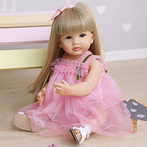 MineeQu 22 Zoll Lebensechte Wiedergeborene Babypuppe Gefertigt aus Ganzkörper SilikonVinyl Realistische Neugeborene Kleinkindpuppen Waschbares Spielzeug für Mädchen Anatomisch Korrekt MineeQu 22 Zoll Lebensechte Wiedergeborene Babypuppe Gefertigt aus Ganzkörper SilikonVinyl Realistische Neugeborene Kleinkindpuppen Waschbares Spielzeug für Mädchen Anatomisch Korrekt von MineeQu