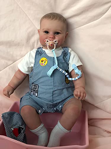 MineeQu 24 Zoll Wahres Leben Große Größe Süßes Lächeln Reborn Babypuppen mit magnetischem Schnuller Realistische Neugeborene Kleinkinder Puppen, die echt Aussehen und Sich echt anfühlen MineeQu 24 Zoll Wahres Leben Große Größe Süßes Lächeln Reborn Babypuppen mit magnetischem Schnuller Realistische Neugeborene Kleinkinder Puppen, die echt Aussehen und Sich echt anfühlen von MineeQu