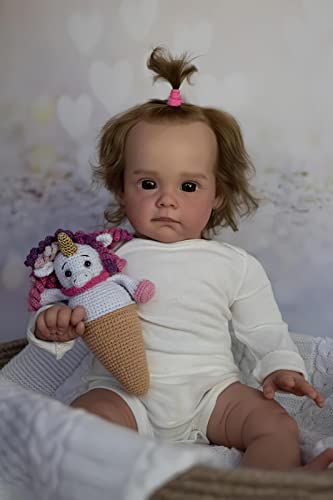 MineeQu 24 Zoll 60CM lebensechte große wiedergeborene Babypuppen mit verwurzelten braunen Haaren sehen echt aus detaillierte Malerei realistisches neugeborenes Kleinkind Maggi für Kinder ab 3 Jahren MineeQu 24 Zoll 60CM lebensechte große wiedergeborene Babypuppen mit verwurzelten braunen Haaren sehen echt aus detaillierte Malerei realistisches neugeborenes Kleinkind Maggi für Kinder ab 3 Jahren von MineeQu