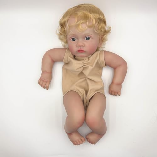 MineeQu 24 Zoll Blaue Augen Lebensechtes Unfertiges Reborn Puppen Set Bereits bemaltes Puppen Set Realistischee Neugeborenen Puppenteile mit Blondem Haar Reborn Dolls MineeQu 24 Zoll Blaue Augen Lebensechtes Unfertiges Reborn Puppen Set Bereits bemaltes Puppen Set Realistischee Neugeborenen Puppenteile mit Blondem Haar Reborn Dolls von MineeQu