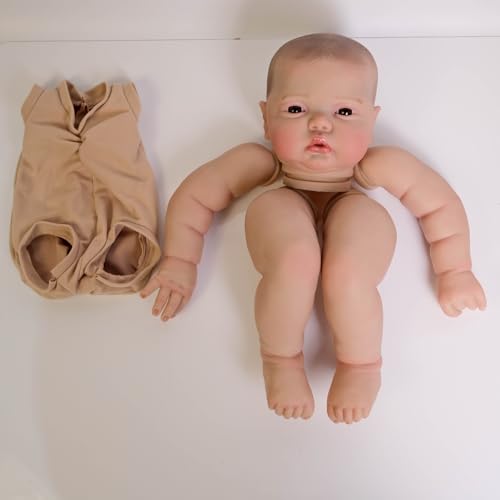 MineeQu 24 Zoll Realistische Baby Puppen-Kits Vorbemaltes Haar DIY-Montage Stoffkörper & Vinyl-Glieder für Sammler MineeQu 24 Zoll Realistische Baby Puppen-Kits Vorbemaltes Haar DIY-Montage Stoffkörper & Vinyl-Glieder für Sammler von MineeQu