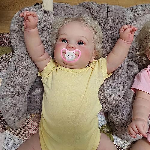 MineeQu 24 Zoll Verurzelten Haaren Lächeln Lebensechte Wiedergeborene Babypuppe echt aussieht und Sich echt anfühlt Realistische Neugeborene Kleinkind Mädchenpuppen Geschenkset für Kinder MineeQu 24 Zoll Verurzelten Haaren Lächeln Lebensechte Wiedergeborene Babypuppe echt aussieht und Sich echt anfühlt Realistische Neugeborene Kleinkind Mädchenpuppen Geschenkset für Kinder von MineeQu