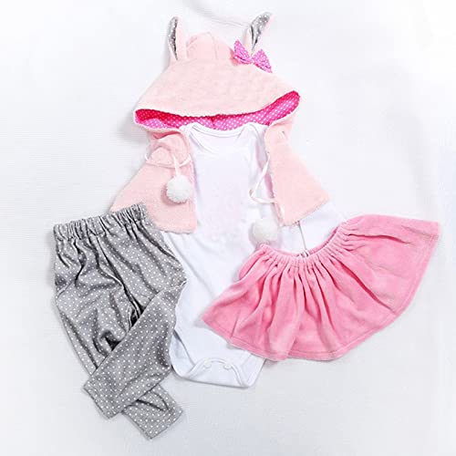 MineeQu 5 Zwei Größen 47 oder 60 cm Hochwertige Neugeborene Puppen Kleid Wiedergeboren Baby Puppe Alle Baumwollkleidung von MineeQu