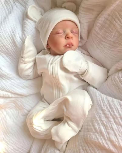 MineeQu Lebensechte Reborn Babypuppen aus gewichtetem Stoffkörper – 18 Zoll schlafende realistische Neugeborene Mädchenpuppen sehen echt aus und fühlen Sich echt an MineeQu Lebensechte Reborn Babypuppen aus gewichtetem Stoffkörper – 18 Zoll schlafende realistische Neugeborene Mädchenpuppen sehen echt aus und fühlen Sich echt an von MineeQu