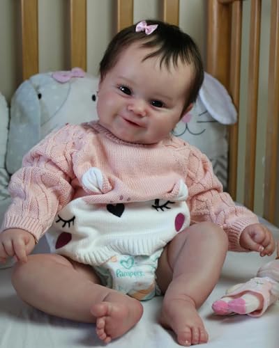 MineeQu Verwurzeltes Haar Realistische Reborn Baby Puppen 50CM Silikon Vinyl Vollkörper Anatomisch korrekt Lächelnd Neugeborenes Baby Sammelbare Kunstpuppe für Mädchen Sicher für Kinder ab 3 Jahren MineeQu Verwurzeltes Haar Realistische Reborn Baby Puppen 50CM Silikon Vinyl Vollkörper Anatomisch korrekt Lächelnd Neugeborenes Baby Sammelbare Kunstpuppe für Mädchen Sicher für Kinder ab 3 Jahren von MineeQu