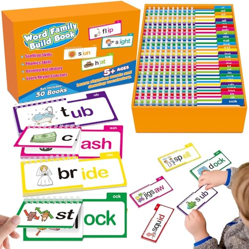 30 Lese- und Reim-Flip-Bücher, Wortfamilien, Lernkarten, ABC-Vokabelkarteikarten für Bildung, Lesen, Interaktion, Sichtwörter, Lernkarte für Kleinkinder und Vorschüler 30 Lese- und Reim-Flip-Bücher, Wortfamilien, Lernkarten, ABC-Vokabelkarteikarten für Bildung, Lesen, Interaktion, Sichtwörter, Lernkarte für Kleinkinder und Vorschüler von Mineup