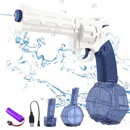 Mineup Automatische Wasserpistole, 450CC+150CC Große Kapazität Wasserpistole Elektrisch, 22ft Water Gun, für Erwachsene Kinder Sommer Draussen Pool Strand Party von Mineup