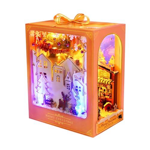 Mineup Book Nook Kit, DIY Miniature House, Puppenhäuser Holz Miniatur Haus Kit, Book Nook DIY Kit Mit LED-Licht, 3D Puzzle Magie Puppenhaus Aus Holz, Kreatives Geschenk(Sweet Marie) von Mineup