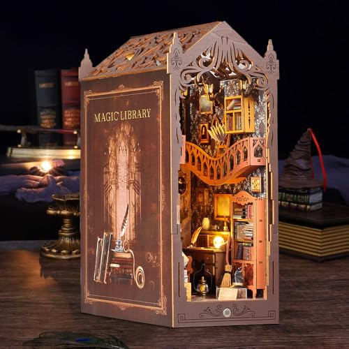 Mineup Book Nook Kit, DIY Miniature House, Puppenhäuser Holz Miniatur Haus Kit, Book Nook DIY Kit mit LED-Lichtsensor, 3D Puzzle Magie Puppenhaus aus Holz, für Personen ab 14 Jahren Geschenk Mineup Book Nook Kit, DIY Miniature House, Puppenhäuser Holz Miniatur Haus Kit, Book Nook DIY Kit mit LED-Lichtsensor, 3D Puzzle Magie Puppenhaus aus Holz, für Personen ab 14 Jahren Geschenk von Mineup
