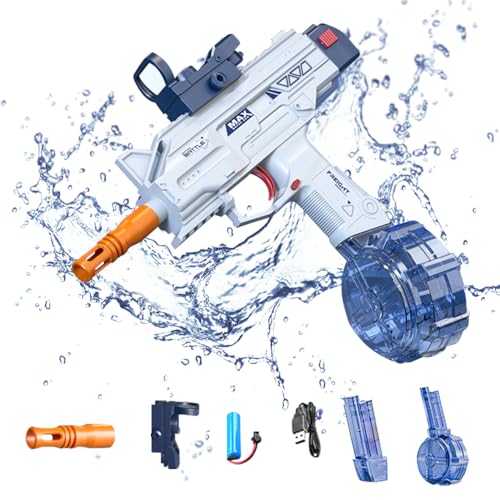 Mineup Elektrische Wasserpistole, Wasserpistole Elektrisch, Wasserpistole Mit Große, Reichweite 22-35ft Range, Starker Wasserpistole Elektrisch sehr stark für Sommer Draussen Pool Strand von Mineup