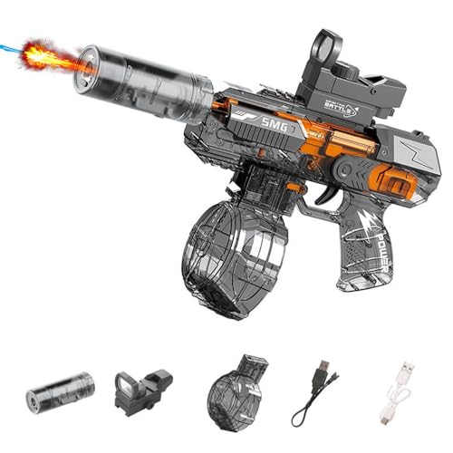 Mineup Elektrische Wasserpistole mit Licht, Wasserpistole Elektrisch, 450 ml Wasserspritzpistole, Automatische Wasserpistole, Reichweite bis zu 28-32FT, Electric Water Gun für Kinder Und Erwachsene von Mineup