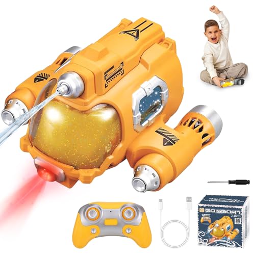 Mineup Ferngesteuertes Boot, 2,4 GHz RC Boot Mit LED-Licht, Dual Propeller RC-Boote Wasserdicht mit Sprühnebel, Licht und 360° Rotation, Rennboot RC, Speedboot Ferngesteuert Für Kinder Ab 6-12 Jahre von Mineup