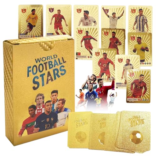 Mineup Fußball-Star-Karten, Goldfolie, 2025 Champions Premier League, Sammelkarten, Euro-Fußballkarten, Top-Karte für Fans und Sammler, 55 Stück von Mineup