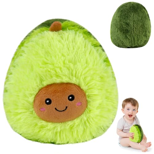 Mineup Avocado Kissen, Avocado Kuscheltier, Avocado Plüschtier für Kinder, Nette Plüsch Avocado Spielzeug, Sofa-Rückenkissen, Gefüllte Plüsch Kinderspielzeug Geschenk für Jungen und Mädchen (20 cm) von Mineup