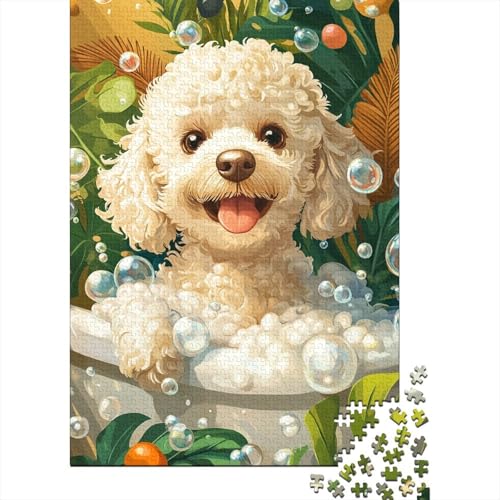 Bichon Frise Puzzle 1000 Teile Schwer Puzzle Spielzeug Pädagogisches Spiel Impossible Herausforderungsspielzeug Für Erwachsene Und Kinder Ab 12 Jahren 1000pcs (75x50cm) von MingSheng