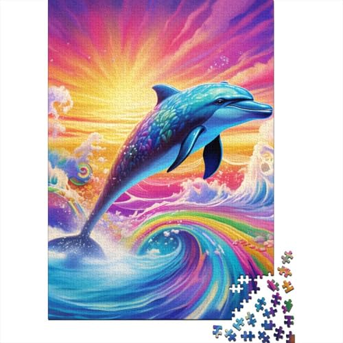 Delphin Puzzles 1000-teilige Schwer Puzzle Spielzeug Lernspiel Impossible Herausforderungsspielzeug Für Erwachsene Und Kinder in Bewährter 1000pcs (75x50cm) von MingSheng