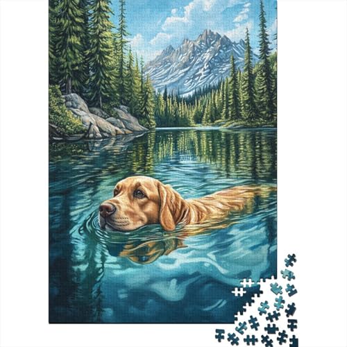 Golden Retriever Puzzles 1000 Teile Schwer Puzzle Spielzeug Pädagogisches Spiel Impossible Herausforderung Spielzeug Für Erwachsene Und Kinder Ab 12 Jahren 1000pcs (75x50cm) von MingSheng