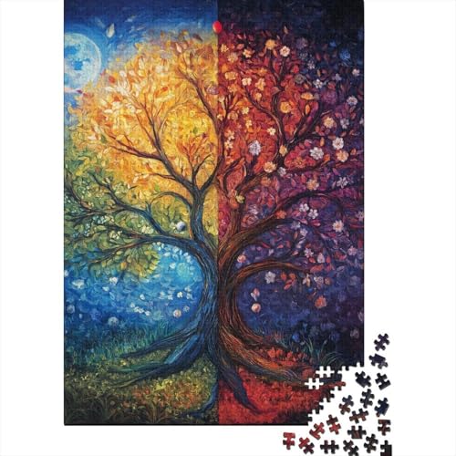 Lebensbaum Puzzle 1000-teilige Schwer Puzzle Spielzeug Lernspiel Impossible Herausforderung Spielzeug Für Erwachsene Und Kinder Ab 14 Jahren 1000pcs (75x50cm) von MingSheng