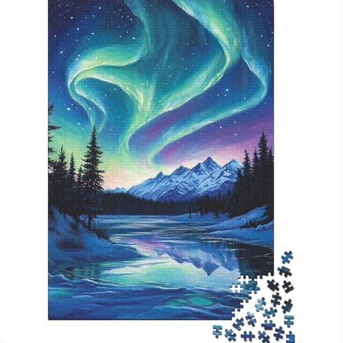 Nördliche Lichter Puzzle 1000 Teile Schwer Puzzle Spielzeug Lernspiel Impossible Herausforderungsspielzeug Für Erwachsene Und Kinder in Bewährter 1000pcs (75x50cm) von MingSheng