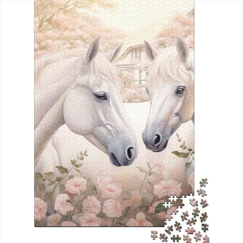 Pferd Puzzle 1000-teilige Schwer Puzzle Spielzeug Lernspiel Impossible Herausforderung Spielzeug Für Erwachsene Und Kinder Ab 14 Jahren 1000pcs (75x50cm) von MingSheng