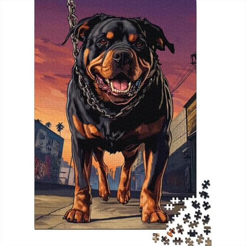 Rottweiler Puzzle 1000-teilige Schwer Puzzle Spielzeug Pädagogisches Spiel Impossible Herausforderung Spielzeug Für Erwachsene Und Kinder Ab 12 Jahren 1000pcs (75x50cm) von MingSheng