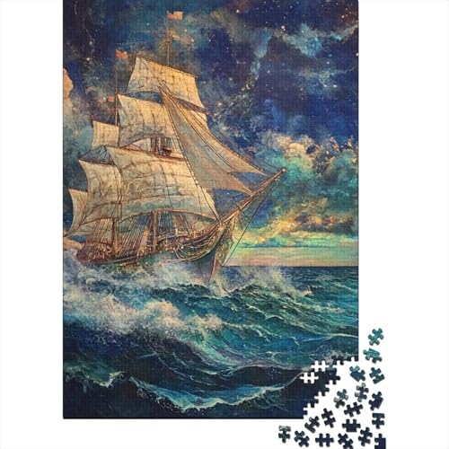 Segelboot Puzzles 1000 Teile Schwer Puzzle Spielzeug Pädagogisches Spiel Impossible Herausforderung Spielzeug Für Erwachsene Und Kinder in Bewährter 1000pcs (75x50cm) von MingSheng