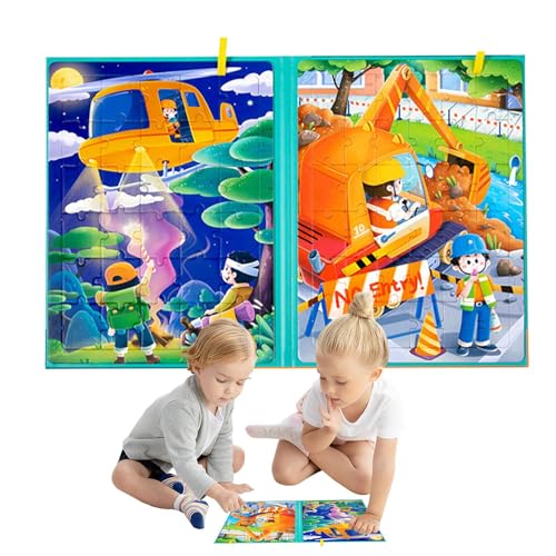 Magnetisches Puzzle für Kinder, kognitive Puzzles für Kinder - Reise-Aktivitätsspielzeug - Puzzles, Reiseaktivitätsspielzeug, Puzzlespiele, Lernmagnetpuzzle, lustiges kreatives Lernspielzeug für den U von Mingchengheng