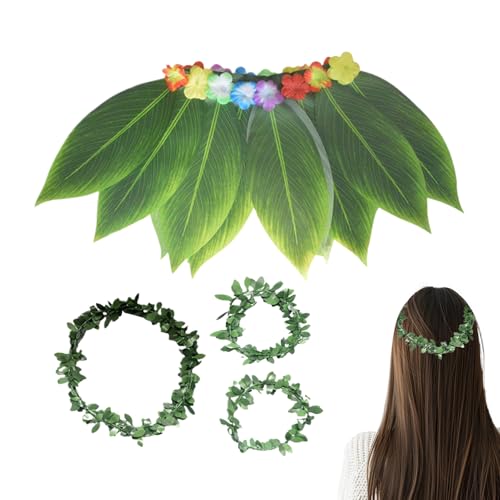 Mingchengheng Hawaii Kostüm - Tropenkostüm,Realistisches Blattdesign Atmungsaktive Tropical Accessoires Für Schule Veranstaltung Resort Pool Party Hochzeit von Mingchengheng