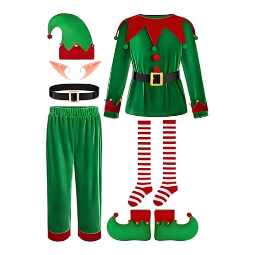 Mingchengheng Kinder Weihnachtskostüme,Weihnachtself Kostüm Festliches Outfit | Rollenspiel Kostüm Für Zu Weihnachten Für Themenparty Theateraufführung Und Fotoshooting Mingchengheng Kinder Weihnachtskostüme,Weihnachtself Kostüm Festliches Outfit | Rollenspiel Kostüm Für Zu Weihnachten Für Themenparty Theateraufführung Und Fotoshooting von Mingchengheng