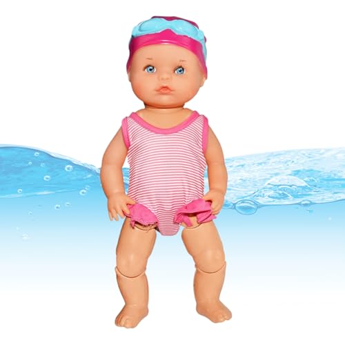 Pool Baby Doll | wasserdichte Badebabypuppe Mit Beweglichen Gelenken | Spielzeug Zubehör Für Sand Reise Auto Kinder Urlaub Mädchen Badewanne Pool von Mingchengheng