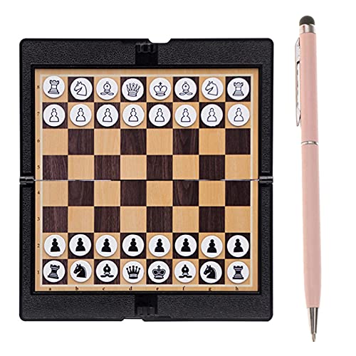 Minghunian Mini Magnetic Chess Set Wallet Aussehen Portable Folding Chessboard & Digital Pen for Press Screens von Minghunian