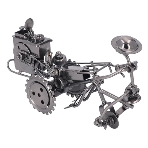 Mingzhe Vintage Metallic Tractor Skulptur Detailliertes Metallmodell Wohnkultur Retro -Ornament für Wohnzimmer (Schwarz) von Mingzhe