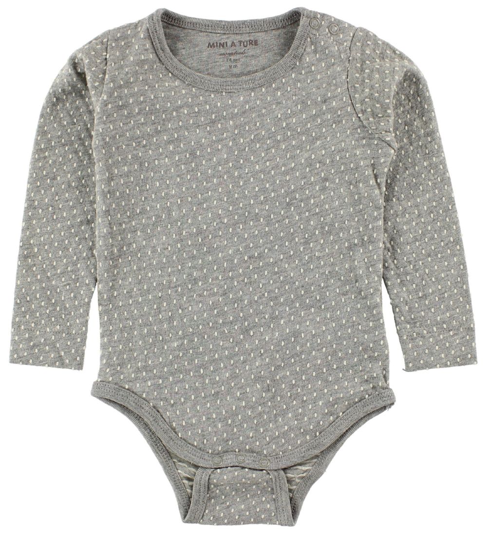 Mini A Ture Body l/ä - Grau Meliert m. Punkte - Mini A Ture - 56 - Body L/Ä Mini A Ture Body l/ä - Grau Meliert m. Punkte - Mini A Ture - 56 - Body L/Ä von Mini A Ture