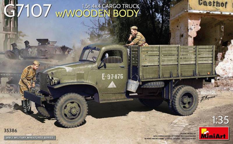 1,5t 4x4 G7107 Cargo Truck w/Wooden Body von Mini Art