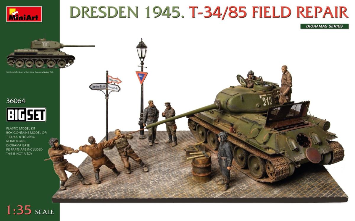 Big-Set Dresden 45 T-34/85 Feldreparatur von Mini Art