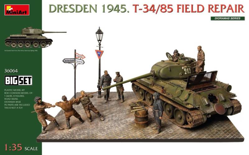 Big-Set Dresden 45 T-34/85 Feldreparatur von Mini Art