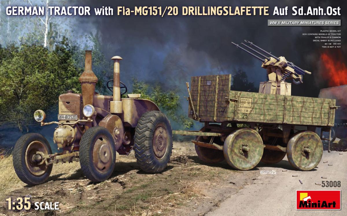 Dt. Schlepper m. Sd.Anh. Ost / Fla-MG151/20 Drillingslafette Dt. Schlepper m. Sd.Anh. Ost / Fla-MG151/20 Drillingslafette von Mini Art