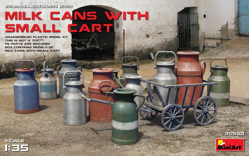 Milk Cans with Small Cart von Miniart