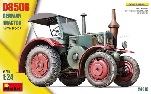 MiniArt 24010 1:24 Dt. Traktor D8506 m. Kabinendach - originalgetreue Nachbildung, Modellbau, Plastik Bausatz, Basteln, Hobby, Kleben, Modellbausatz, Zusammenbauen, unlackiert von MiniArt