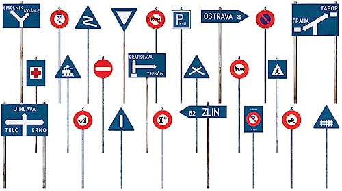 Mini Art 35655 1:35 Verkehrsschilder Tschecheslo. 30-40 - originalgetreue Nachbildung, Modellbau, Plastik Bausatz, Modellbausatz, Diorama Bausatz, Plastikmodellbau von MiniArt