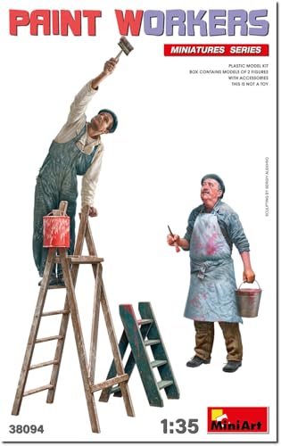 MiniArt 38094 1:35 Fig.-Set Maler mit Zubehör (2) - originalgetreue Nachbildung, Modellbau, Plastik Bausatz, Basteln, Hobby, Kleben, Modellbausatz, Zusammenbauen von MiniArt