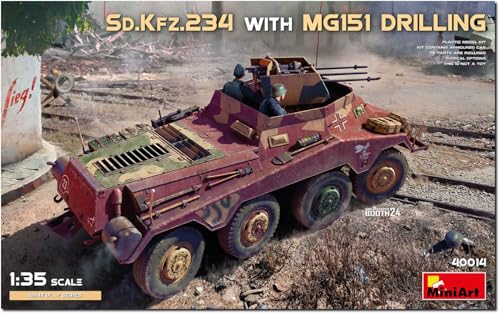 MiniArt 40014 1:35 Dt. Sd.Kfz.234 m. MG151 Drilling - originalgetreue Nachbildung, Modellbau, Plastik Bausatz, Basteln, Hobby, Kleben, Modellbausatz, Zusammenbauen von MiniArt